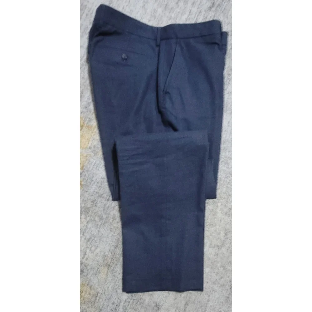 J. Crew Men's Bedford Heathered Blue FF Cotton Chinos‎ Size 33 X 22